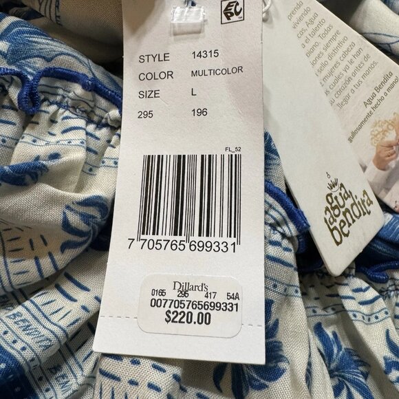 Women’s Agua Bendita Maona Mini Dress Large Halter Neck Stretch Smocked Waist - Picture 13 of 15